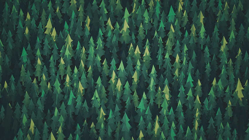 Umum 3840x2160 pohon seni digital geometri hutan alam hijau, pohon geometris Wallpaper HD