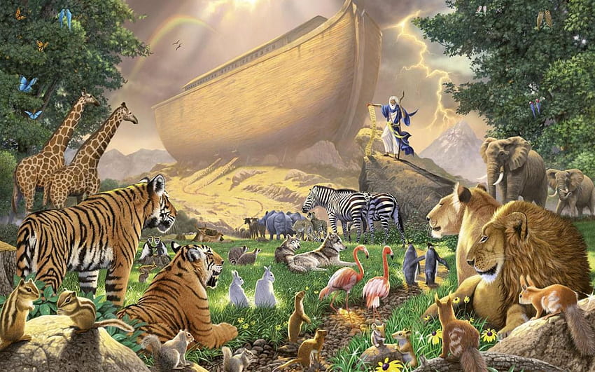 Noah's Ark And Animals, noahs ark HD wallpaper