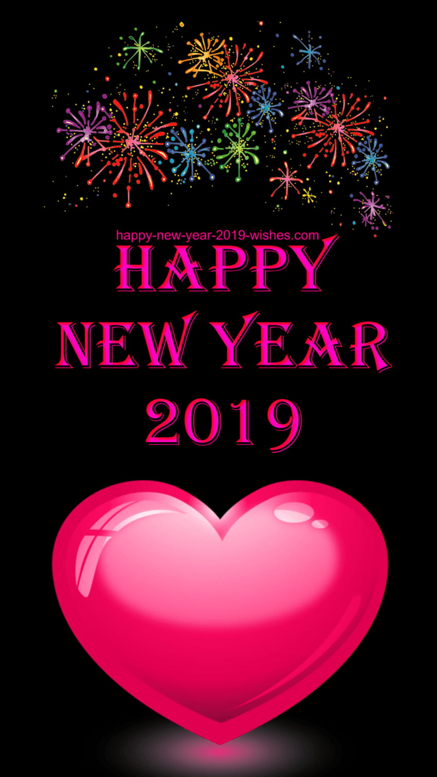 Here you will get the happy new year 2019 mobile, happy new year 2020 beautiful hearts and pink colour HD phone wallpaper