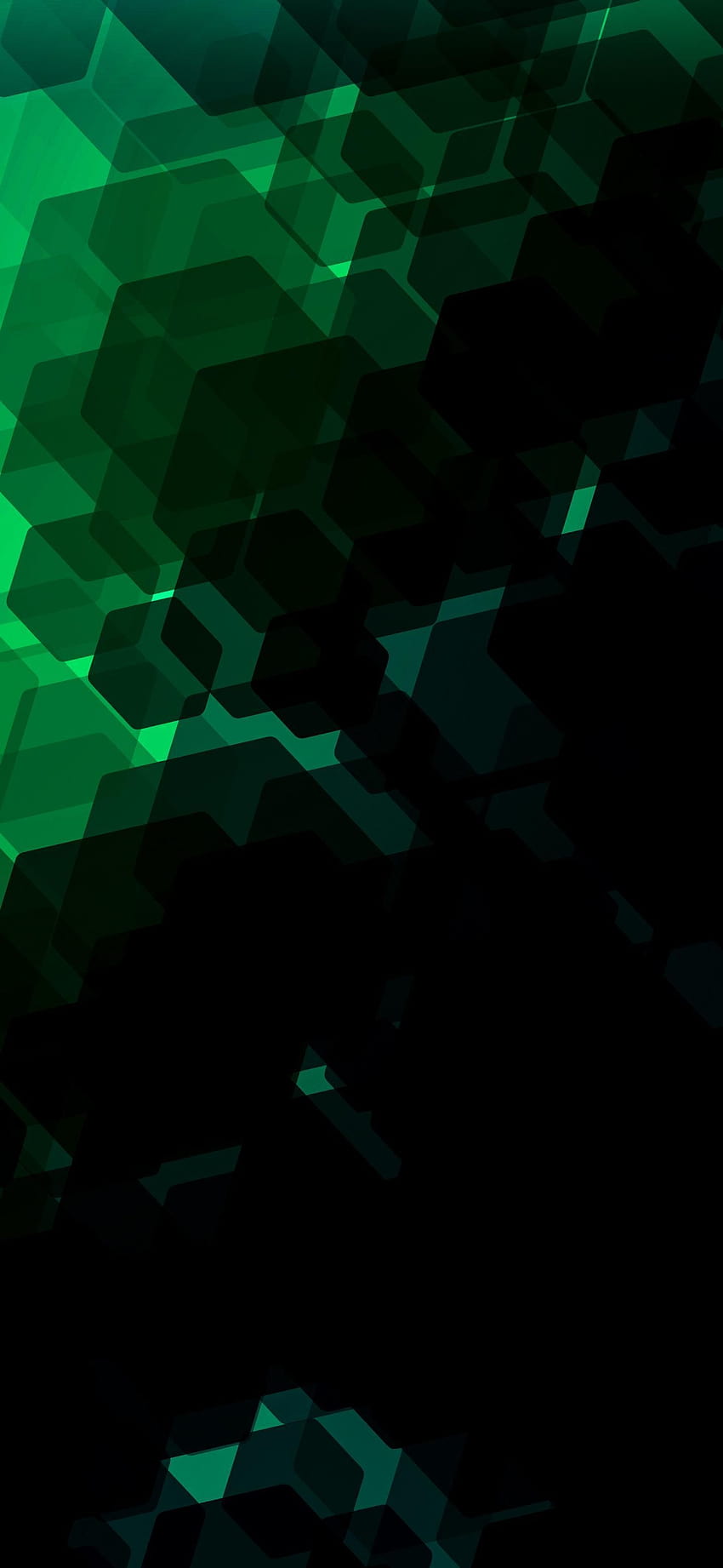Green Hexagon HD phone wallpaper