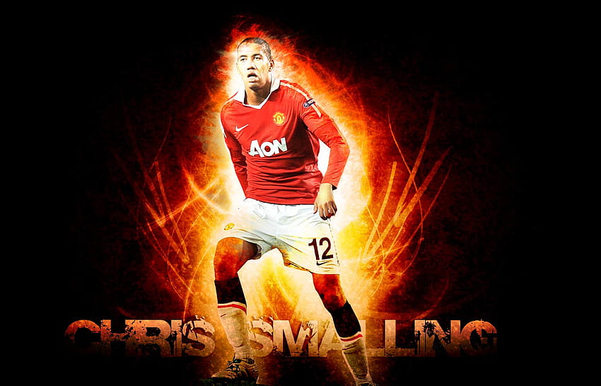 Logo Manchesteru United, Chris Smalling Tapeta HD