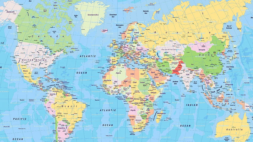Layar Lebar Peta Dunia 94608, peta fisik dunia Wallpaper HD