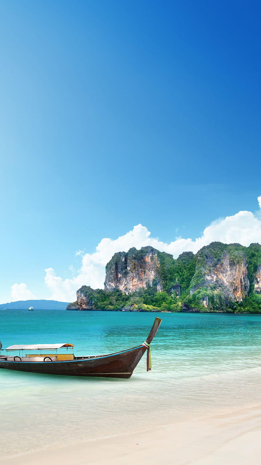タイ、ビーチ、海岸、ボート、タイの電話 HD電話の壁紙