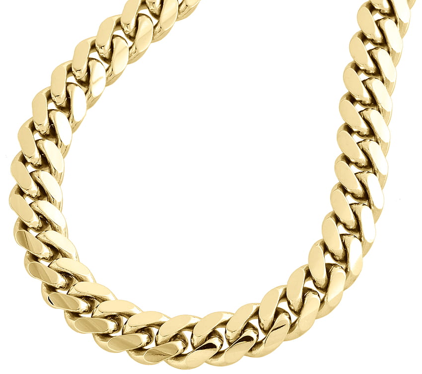 10K Yellow Gold Solid Miami Cuban Link Chain 7mm Box Clasp Necklace 22 Inch HD wallpaper