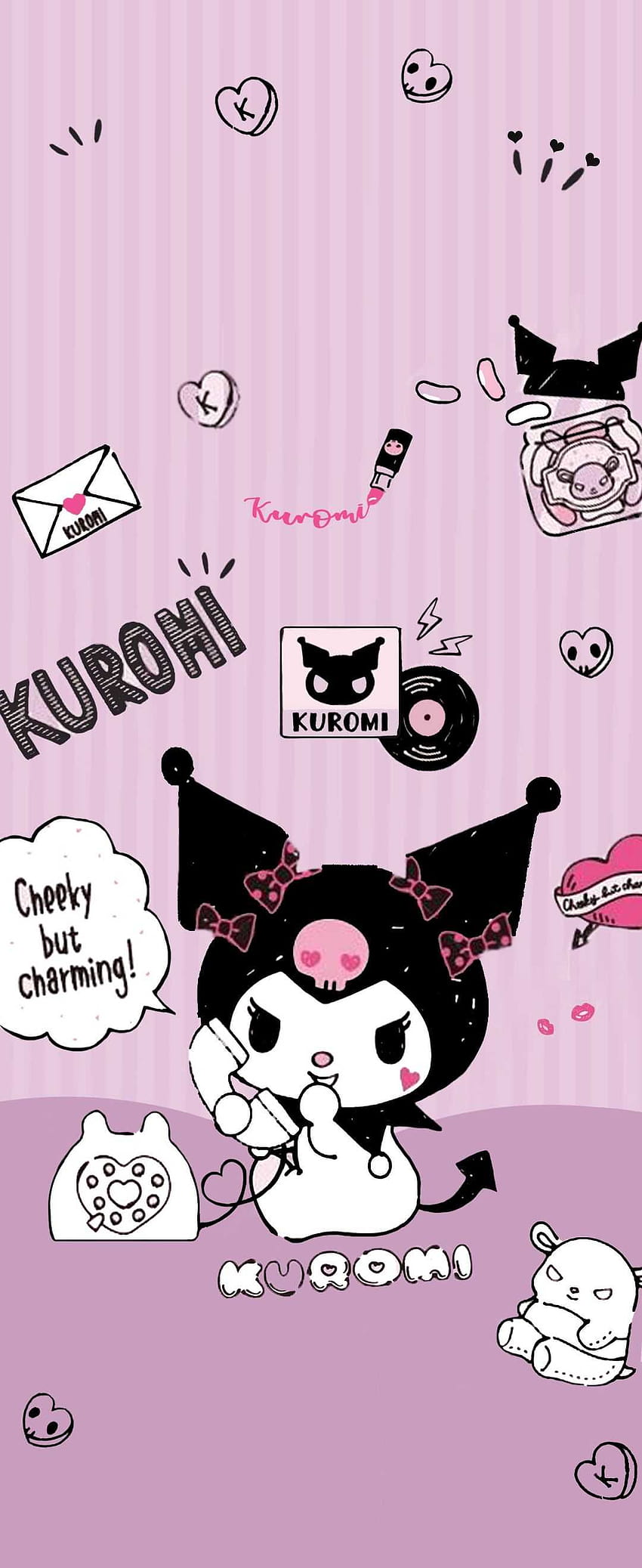 kuromi, kurami fondo de pantalla del teléfono