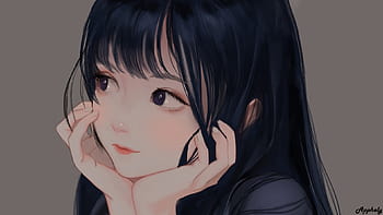 Anime Girl 'Thinking of You' Unisex Kawaiies Tee