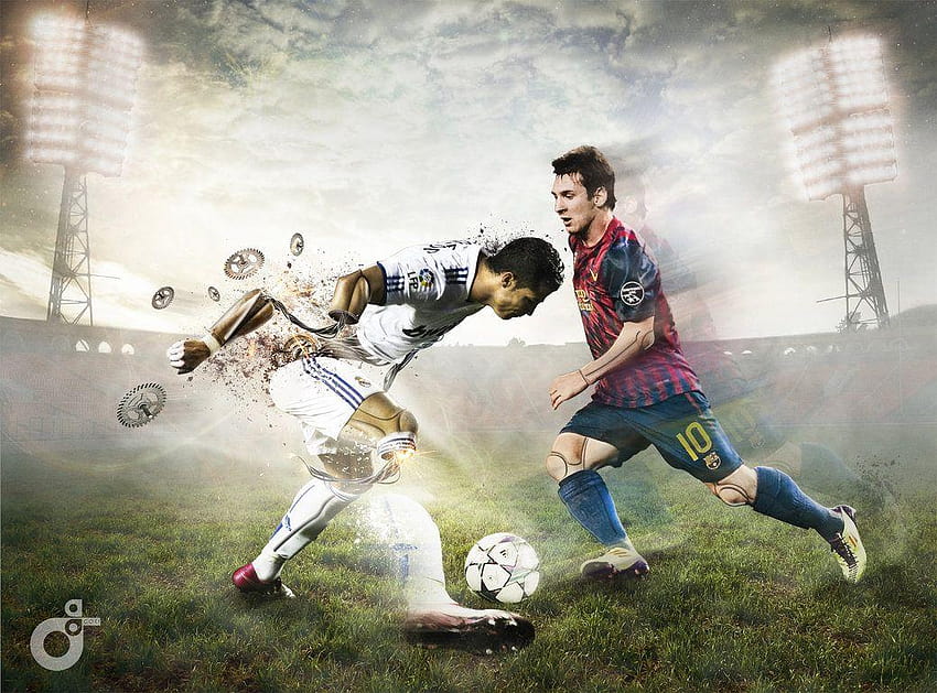 Messi Ronaldo, cartoon messi and cristiano ronaldo HD wallpaper | Pxfuel