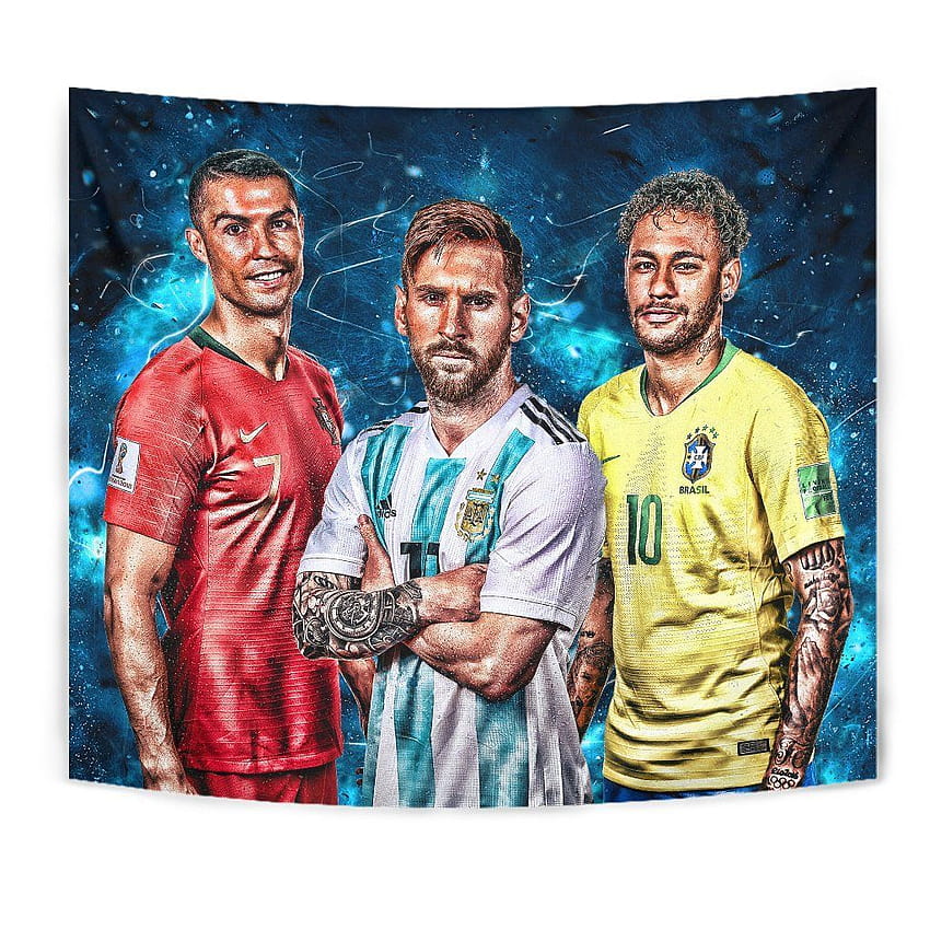 Le tre migliori stelle del calcio Ronaldo Messi Neymar Tapestry, messi neymar ronaldo Sfondo del telefono HD