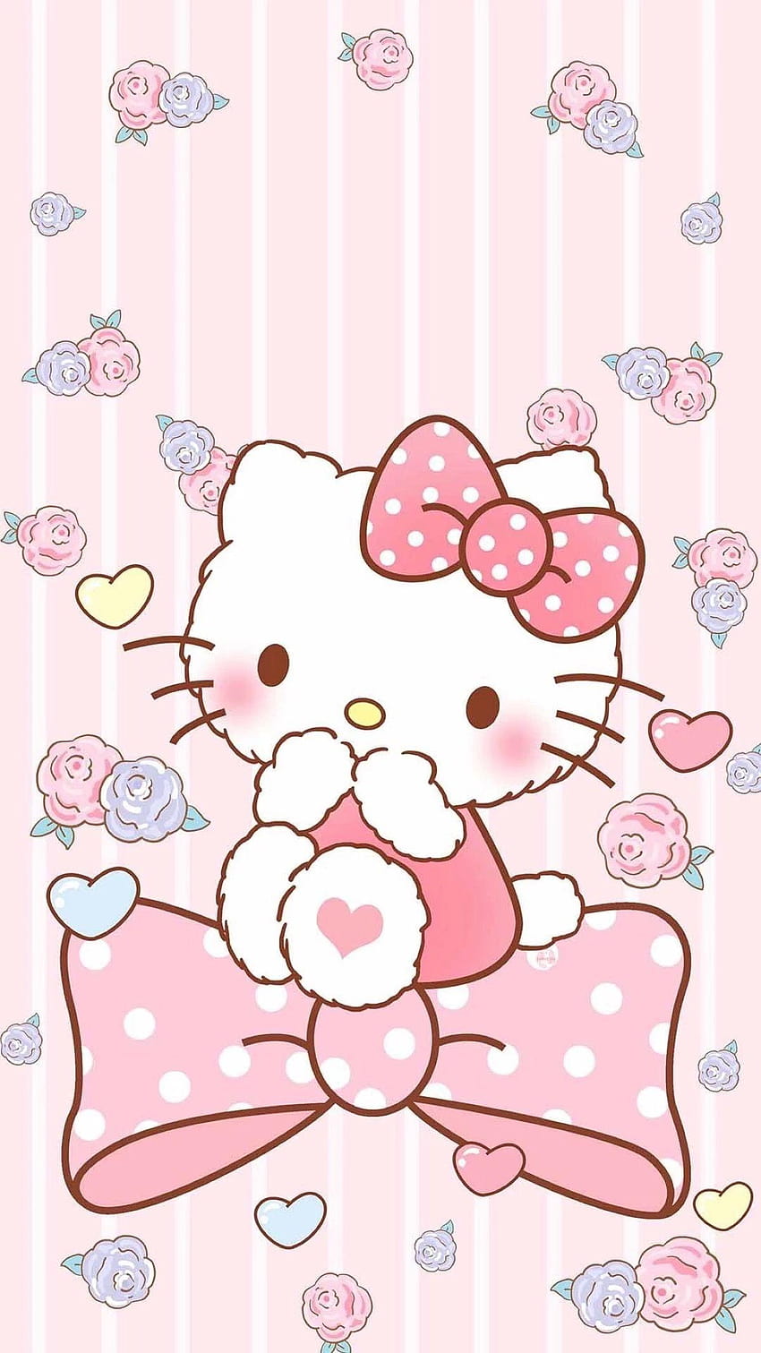 Сладко на Hello Kitty, kawaii валентинки HD тапет за телефон
