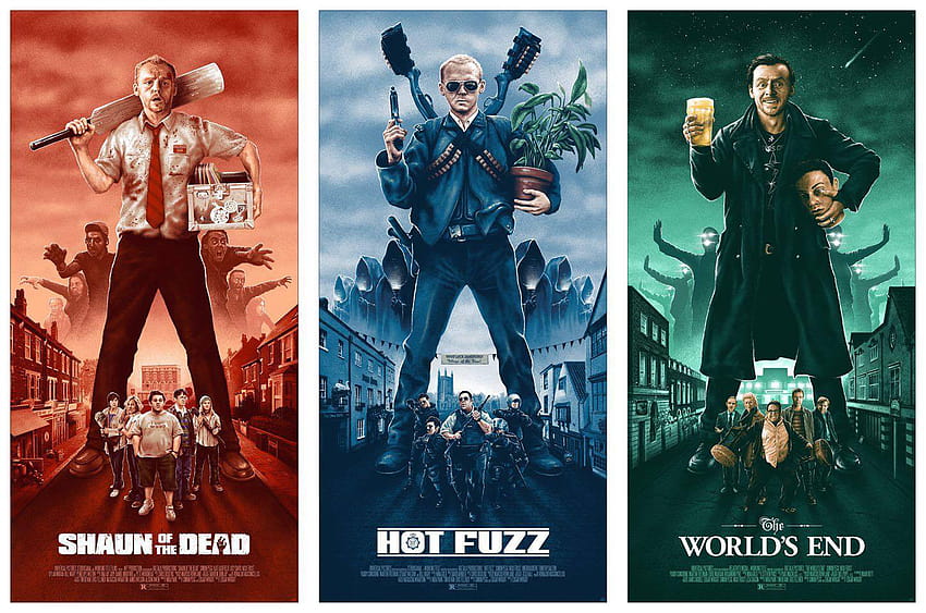 The Three Flavours Cornetto Trilogy posters by Adam Rabalais HD wallpaper