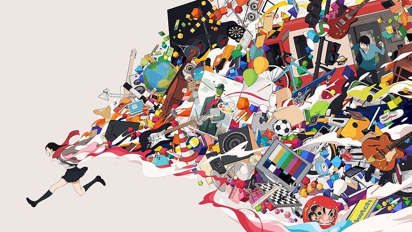 kolorowe, Anime, Dziewczyny z anime, Oryginalne postacie / i tła mobilne, kolorowe anime Tapeta HD