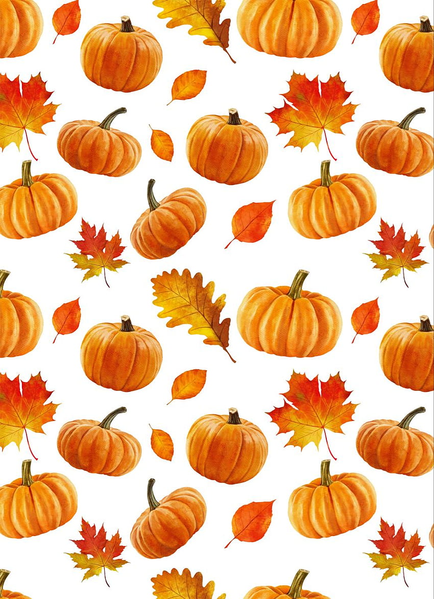 Kertas digital musim gugur, Fall Watercolor hutan hutan daun merah dan oranye, bunga, paket kertas digital labu 12''x12'' file JPG DIY, kolase halloween rapi wallpaper ponsel HD