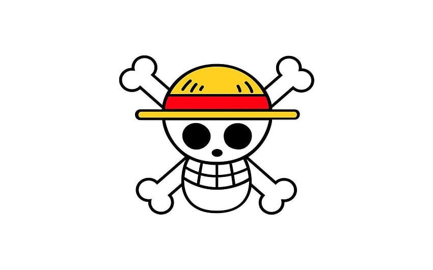 One Piece, пиратско знаме със сламена шапка HD тапет