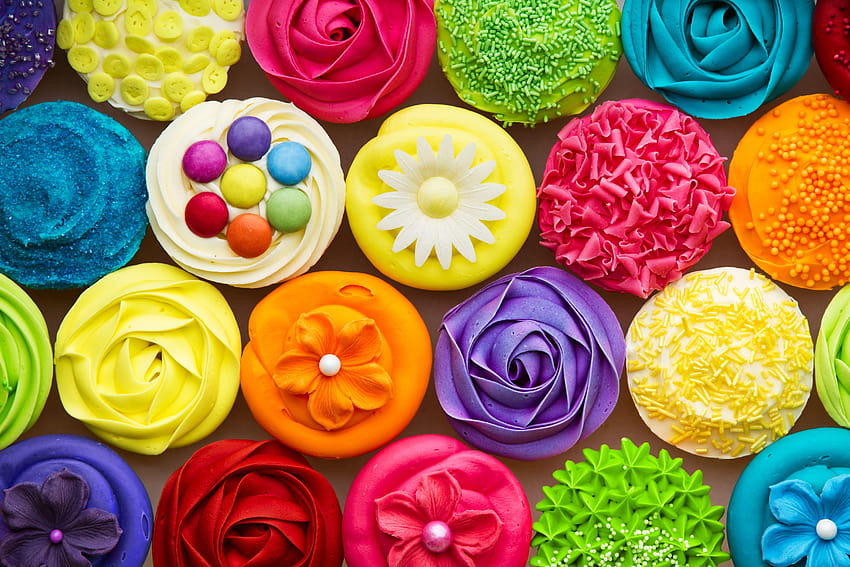 Colorful Cupcakes, fancy cupcakes HD wallpaper