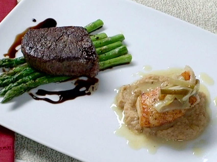 Pan Roasted Filet Mignon with Asparagus Sea Bass with Roasted HD wallpaper