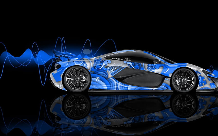 mclaren p1 gtr frontup azul fuego coche abstracto 2014 fondo de pantalla