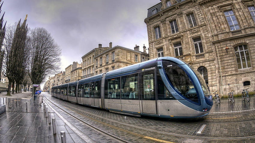 Tram in Bordeaux, France and HD wallpaper
