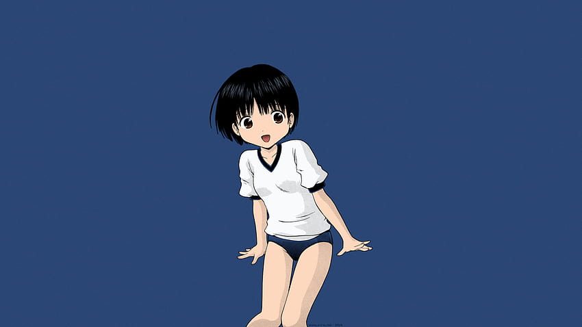 1048144 ilustração anime meninas anime cabelo curto roupas esportivas sorridente manga desenho animado cabelo preto olhos castanhos calças curtas Pessoa calções Nendo mão posições humanas criança papel de parede HD