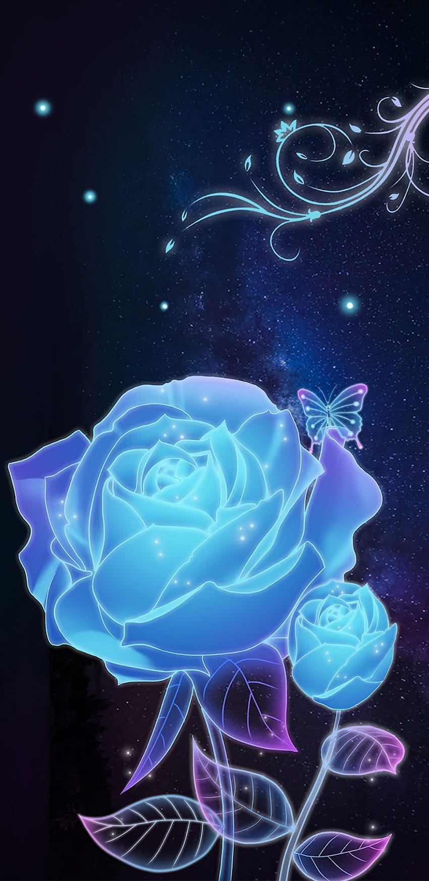 Сини красиви цветя HD тапет за телефон