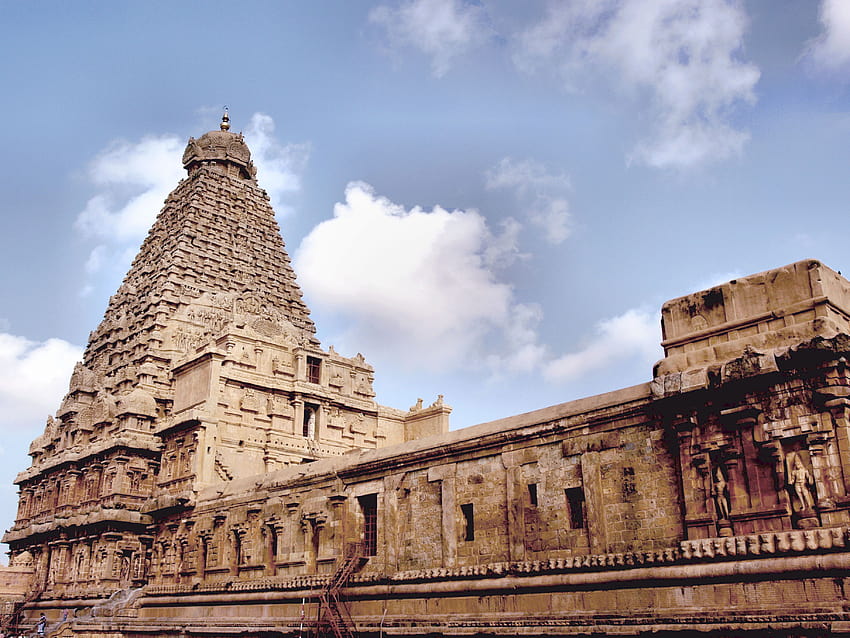 File:Tanjore Big Temple Tamil Nadu India.jpg, tempio thanjavur Sfondo HD