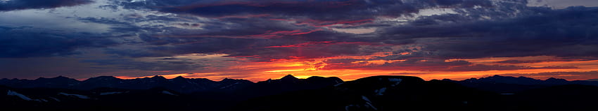 7680x1440 px Abenddämmerung Berge Natur Hohe Qualität, High Definition HD-Hintergrundbild