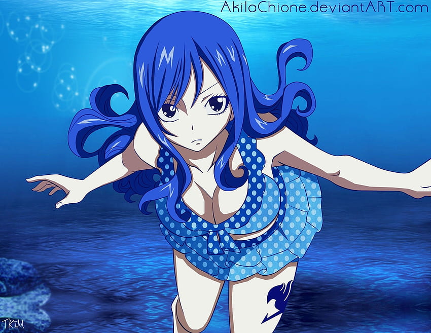 2200x1700 Tattoos water long hair blue hair fairy tail, girl manga swim HD wallpaper