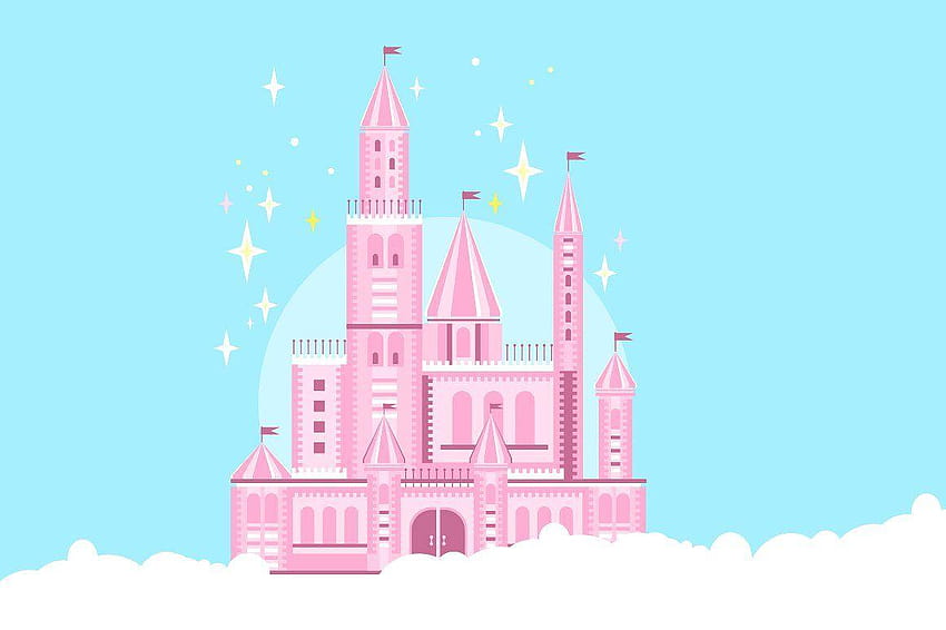 Сладък розов замък ~ Уеб елементи ~ Творчески пазар, принцеса на фона на замъка HD тапет