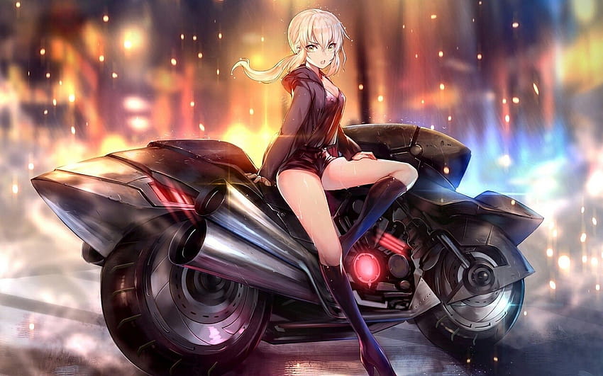 Anime Motorcycle posté par John Anderson, motarde animée Fond d'écran HD