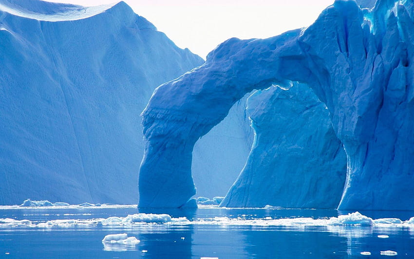 Lanskap es Arktik air laut Wallpaper HD