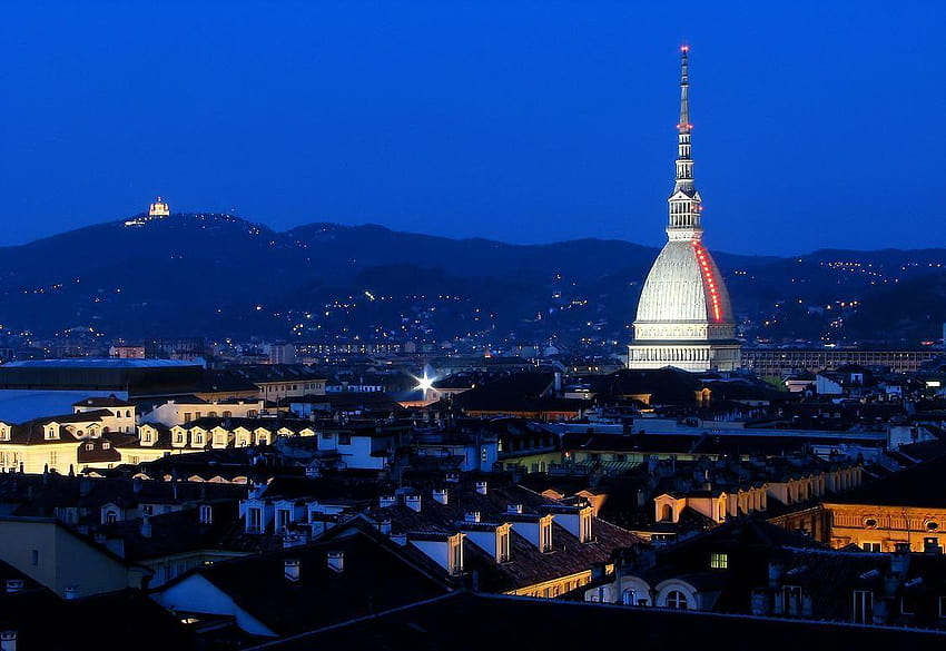 Skyline Turin City At Night Backgrounds For HD wallpaper