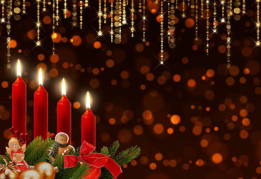 : advent, candles, wreath, bokeh, glitter, glow, holiday, candlelight, 4, 4advent, decorative, background, greeting, copy space, christmas decoration, lighting, christmas lights, tradition, event, fete, night, decor, computer, candlelight christmas HD wallpaper