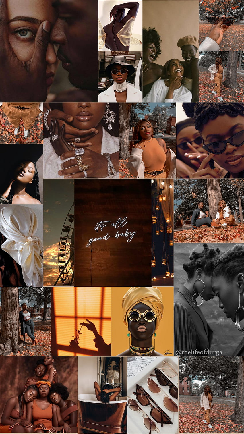 aesthetic autumn iphone collage, melanin girls aesthetic HD phone wallpaper