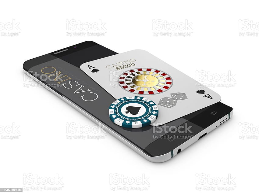 Онлайн приложение за интернет казино Покер карта и чип на телефона Хазарт Казино Игри 3d Илюстрация Наличност HD тапет