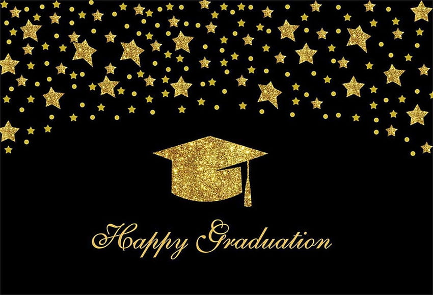Amazon: YEELE Graduation Backdrop Golden Trencher Cap Stars College Students Blue graphy Backgrounds 8x6ft Senior High School College Students Party School Events hoot Props Booth: Camera & papel de parede HD