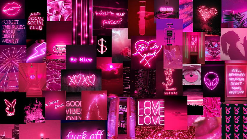 Neon Pink Aesthetic Collage, collage neon summer HD wallpaper | Pxfuel