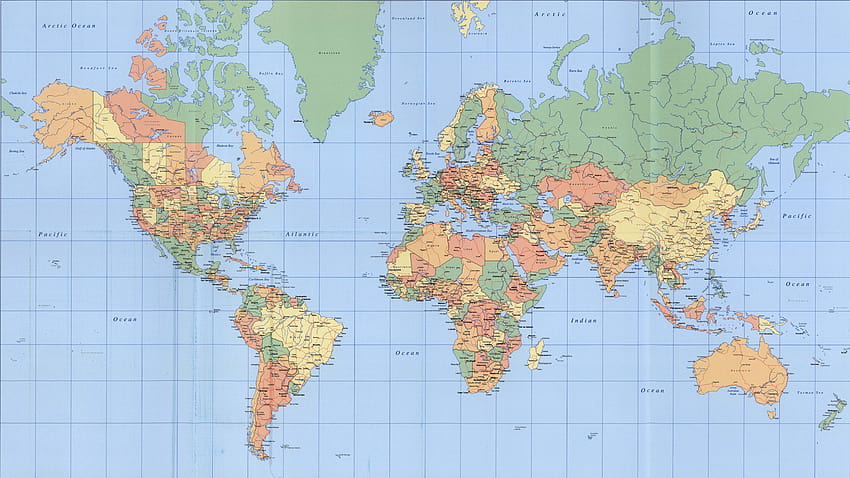 Карта на света карта на света ултра свежа карта на света, карта на света с капитал HD тапет
