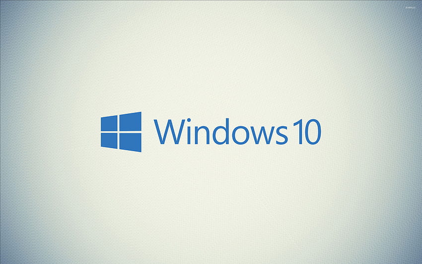 Windows 10 blue text logo on a white wall, dark blue windows 10 HD wallpaper