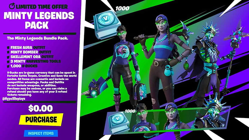 Ten Minty New Items Arrive November 2, 2021 in Fortnite with the Minty  Legends Pack