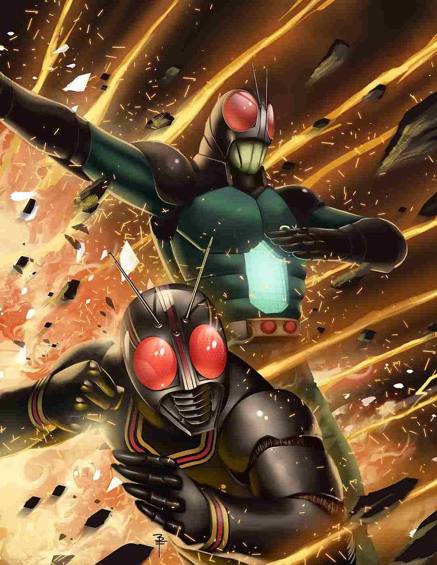 Kotaro Minami como Kamen Rider Black y Kamen Rider Black RX, black rider rx iphone fondo de pantalla del teléfono