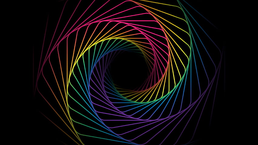 Kozmik Gökkuşağı Girdabı Spiral Siyah arka planlar Çok renkli [3840x2160], Mobil ve Tabletiniz için HD duvar kağıdı