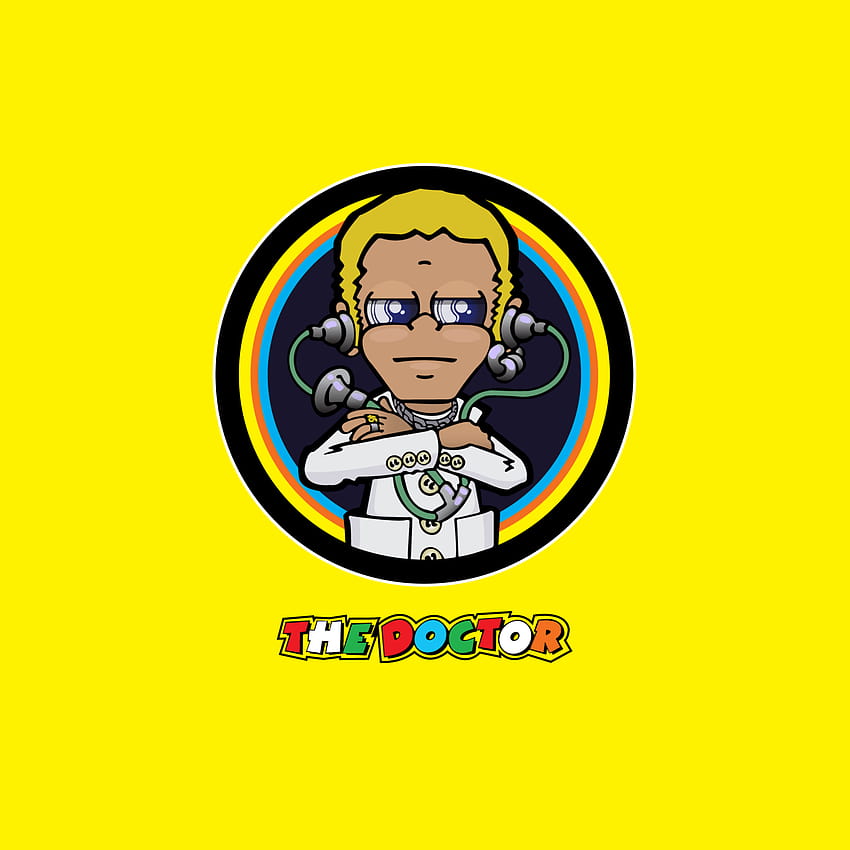 Cartoon Valentino Rossi, vr46-Logo HD-Handy-Hintergrundbild