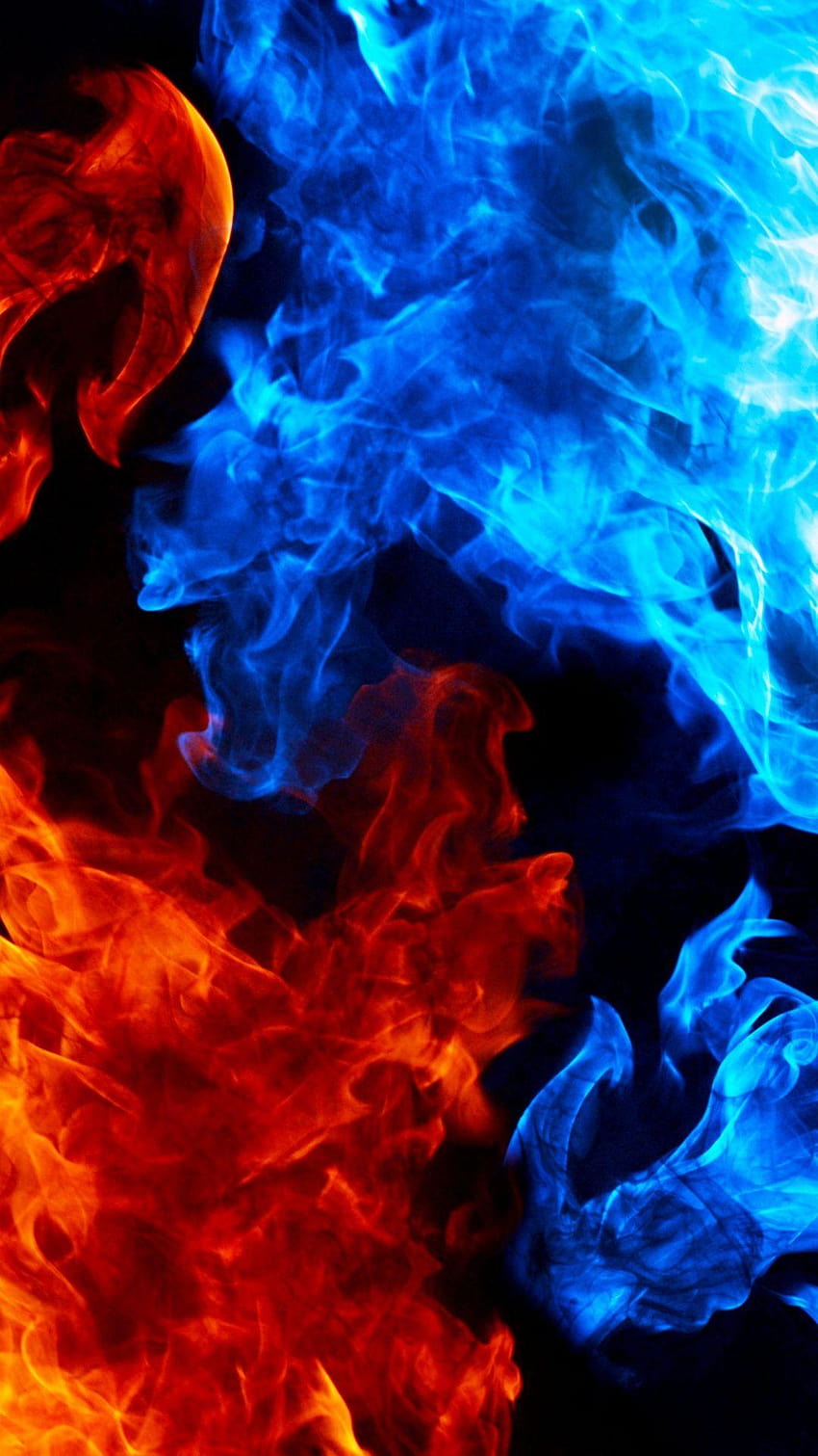 Appuyez pour plus d'abstraction ! fumée rouge vs bleue, api d'arrière-plan Fond d'écran de téléphone HD