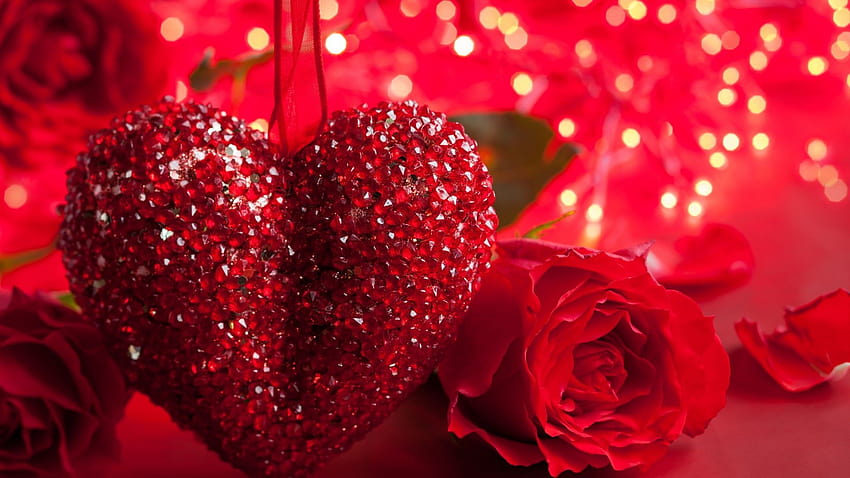 Rose, coeur, Saint Valentin, amour, romance, rouge, romantique, Nature, rouge dp Fond d'écran HD