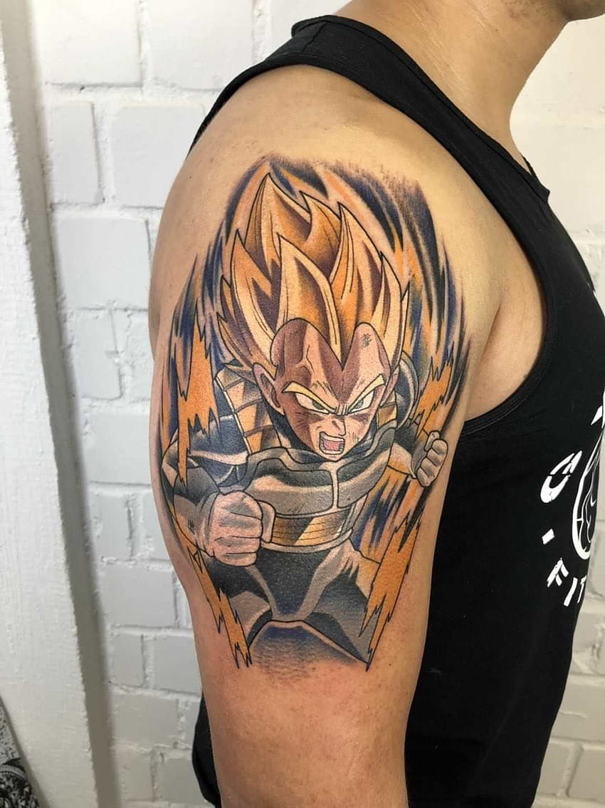 AnimeTattoo  compartió una foto en Instagram Goku VS Vegeta Epic Battle   Follow to my Friend stoneartmtl  exc  Tatuajes Bola de dragon z  Bola de dragon
