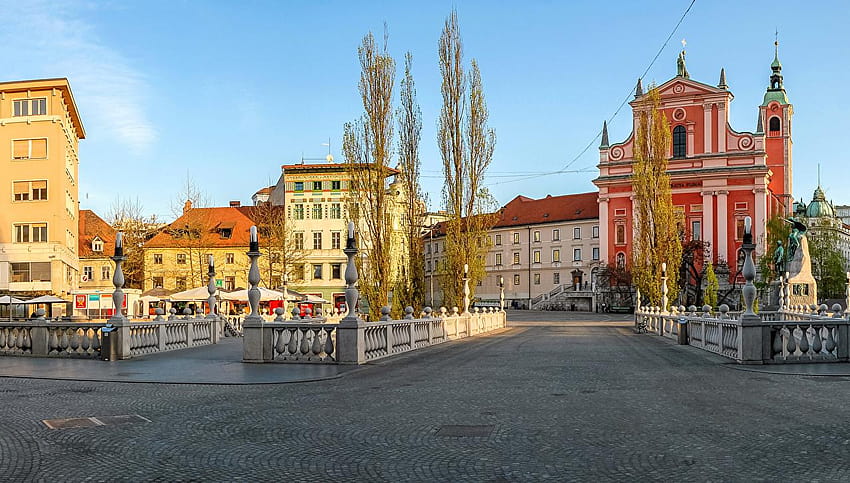 Ljubljana Slowenien Street Cities Building HD-Hintergrundbild