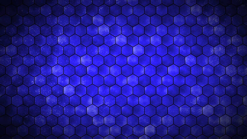 Blue Hexagon Grid, hex grid HD wallpaper