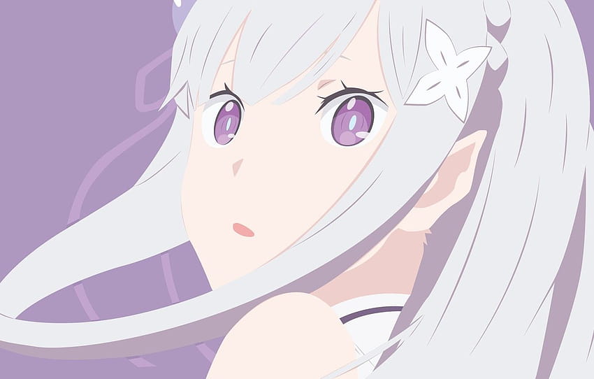 niña, Emilia, Re: Zero Kara Hajime Chip Isek Or Seikatsu , sección сёнэн fondo de pantalla