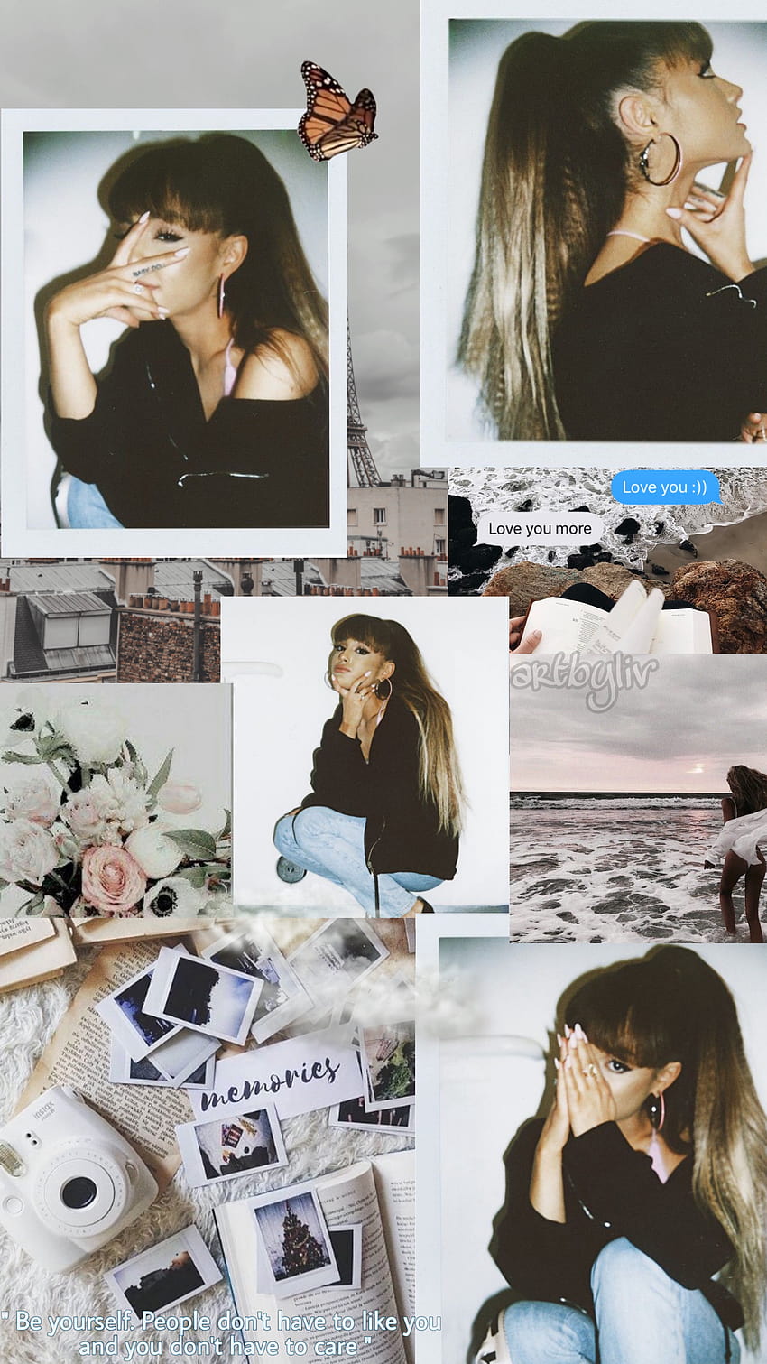 interesting france london people by olivia, ariana grande collage HD phone wallpaper