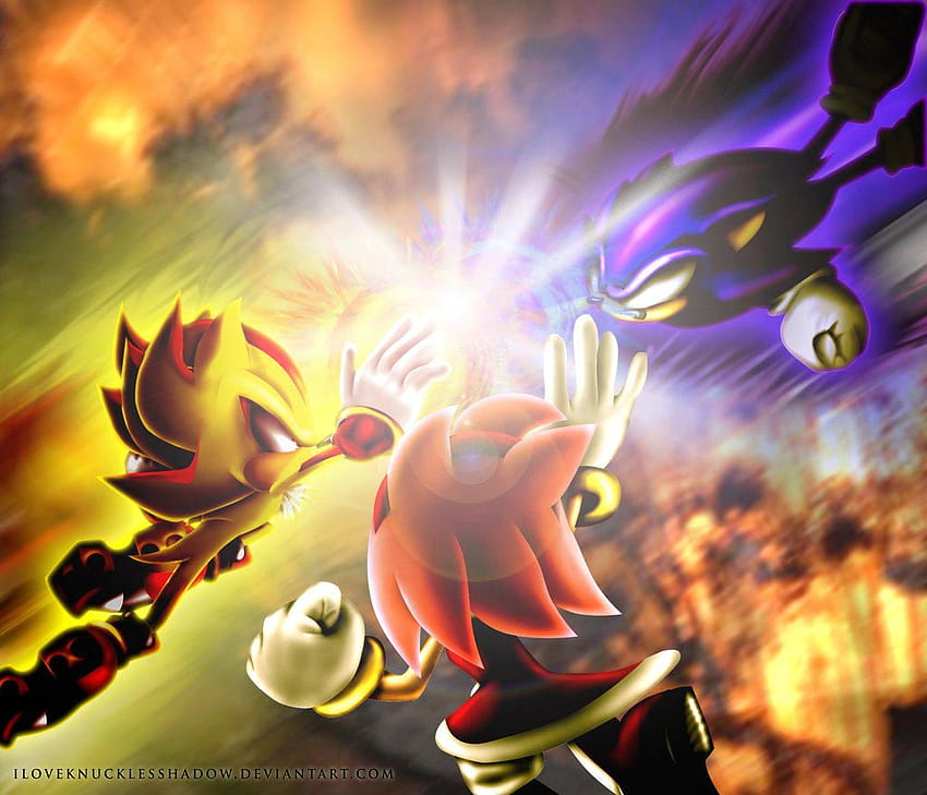 Dark Sonic kontra Super Shadow, super dźwięk i super cień Tapeta HD