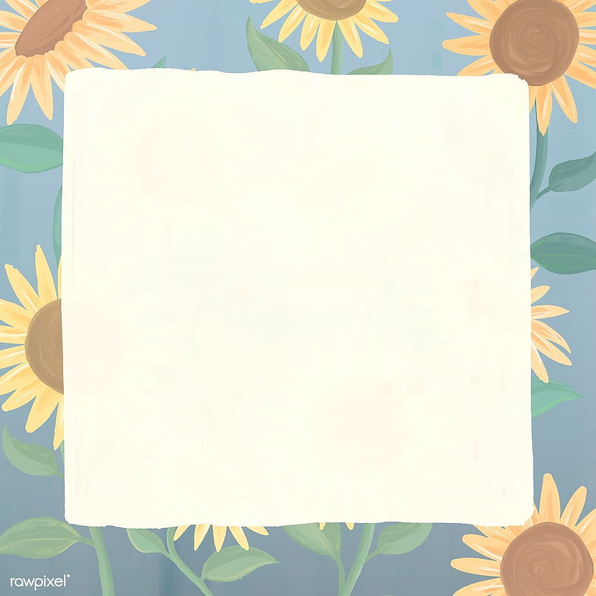 premium illustration of Rectangle sunflower frame vector, aesthetics of notes HD phone wallpaper